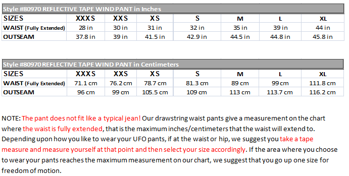 Reflective Tape Wind Pant #80970 Unisex