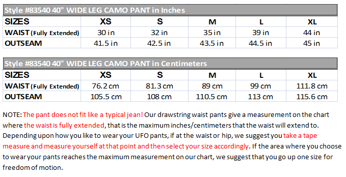 40" Wide Leg Camo Pant #83540 Womens