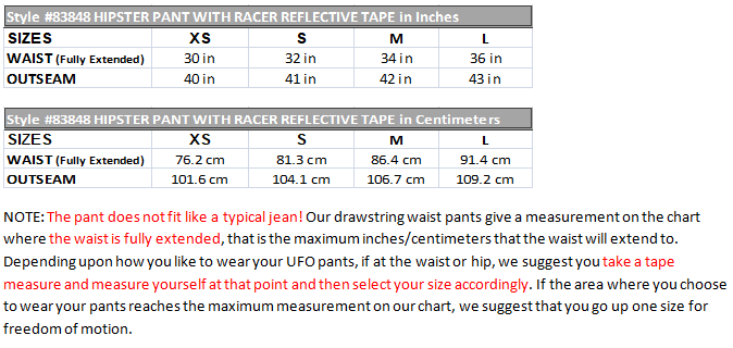 83848 Hipster Pant with Racer Reflective Tape