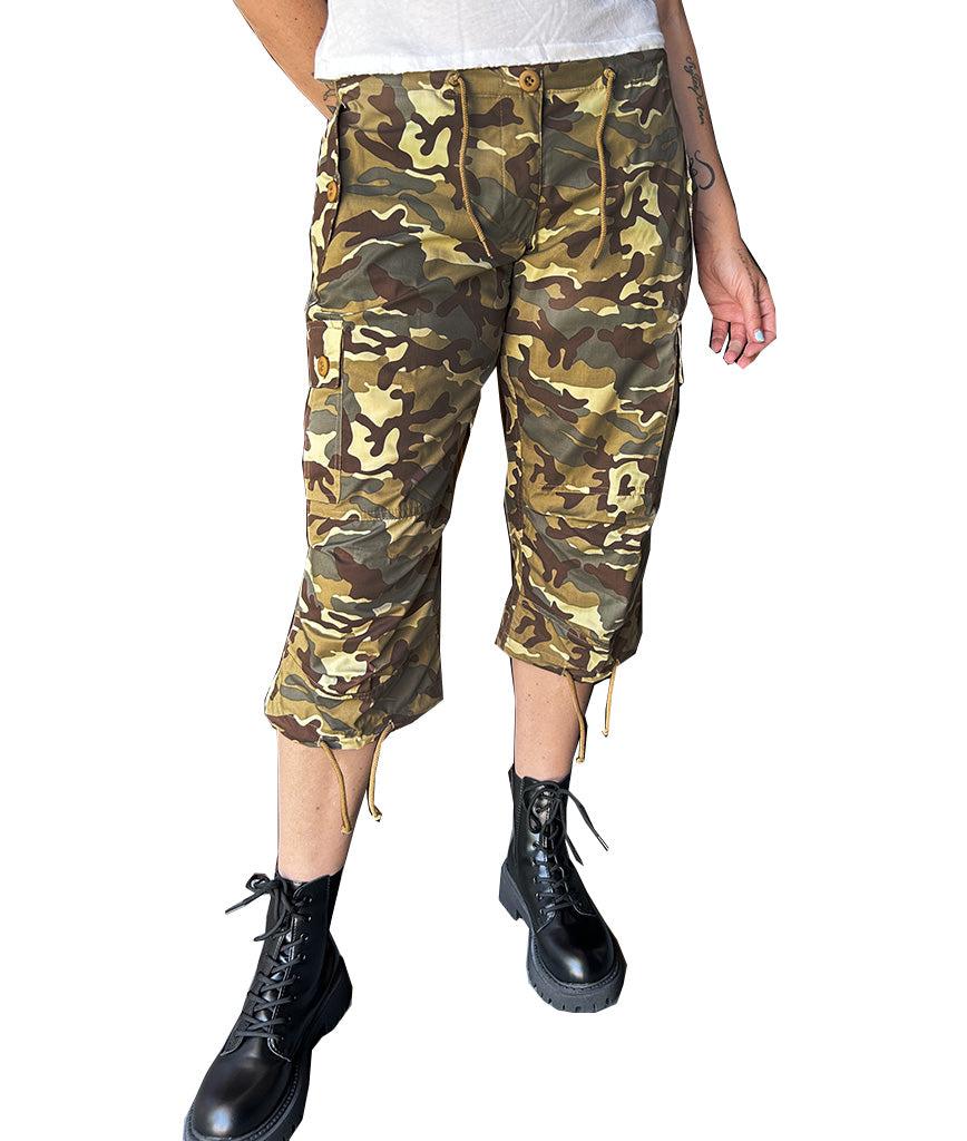 Pantalon court camouflage avec cordon de serrage #86815