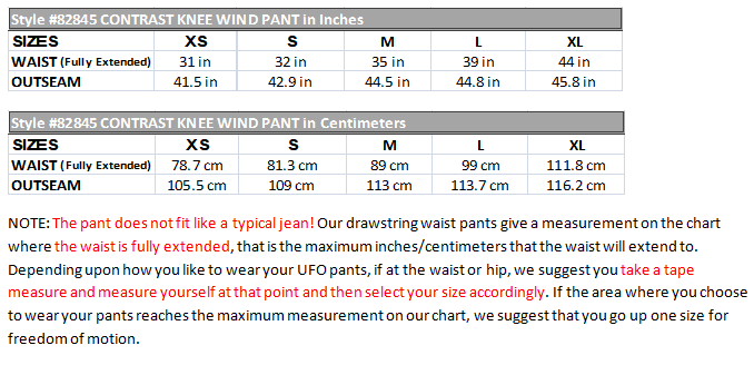 Kontrast-Knie-Windhose #82845, Unisex