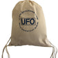 Luonnonpuuvillainen kiristysnyörireppu UFO-merkillä #30350