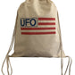 Sac à dos à cordon en coton naturel avec logo UFO #30345