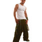 Pantalón cortavientos con correas múltiples de camuflaje #89170 para hombre